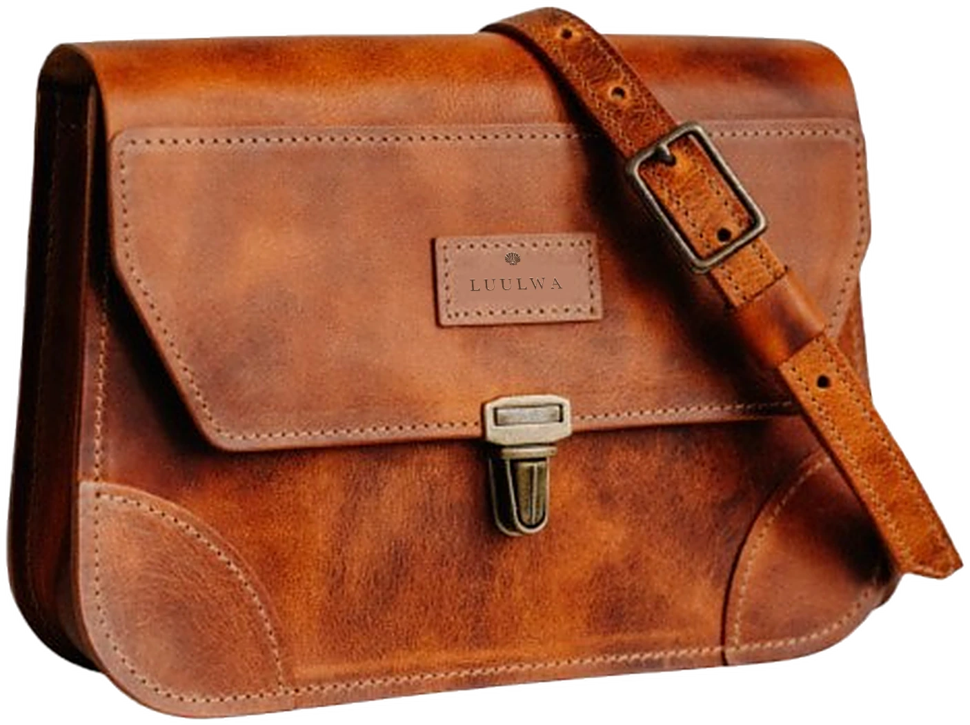 A LUULWA full-grain leather satchel